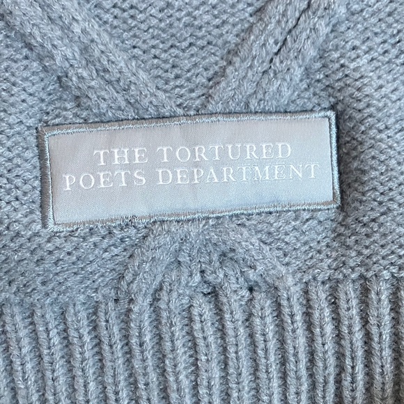 Taylor Swift The Tortured Poets Department gray button-down cardigan. - Picture 9 of 15
